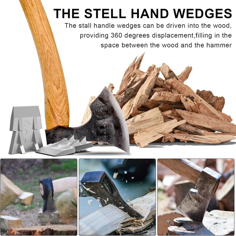 Ybenlld 5 Pcs Safety Hammer Handle Wedge, Concial Handle Metal Wedges,Mauls Handle Wedge Kit for Hammer Axe Claw Sledge Handle - Image 5